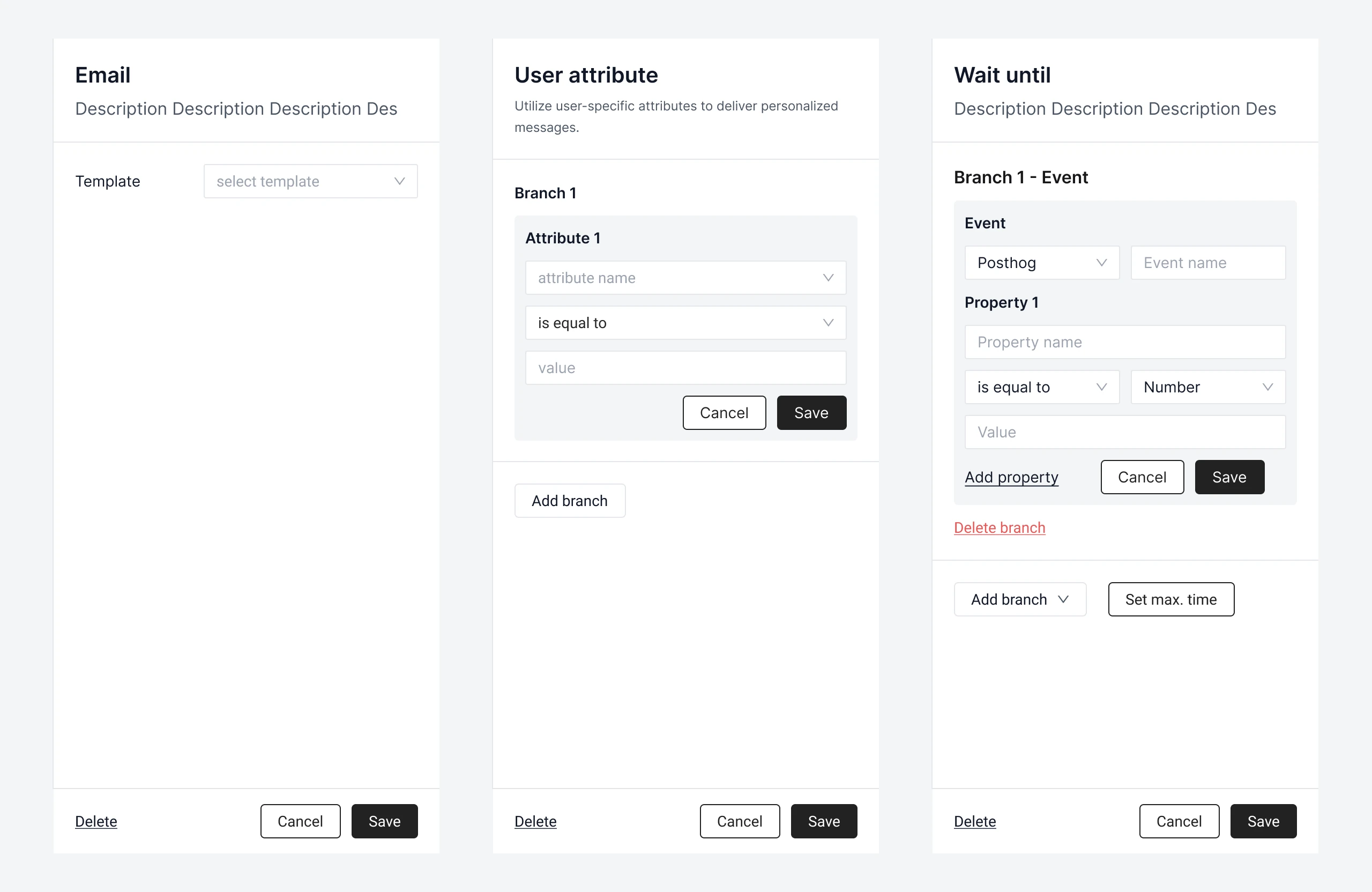 Detailed configuration panel exploration