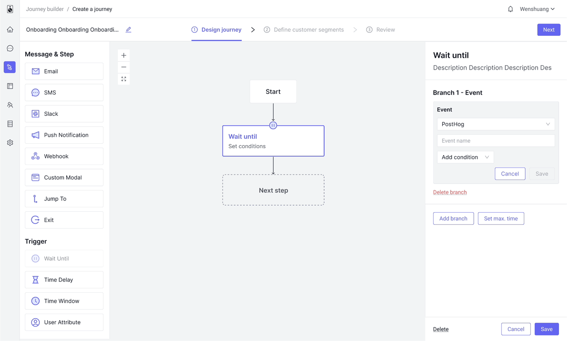 Simplified configuration form — interaction