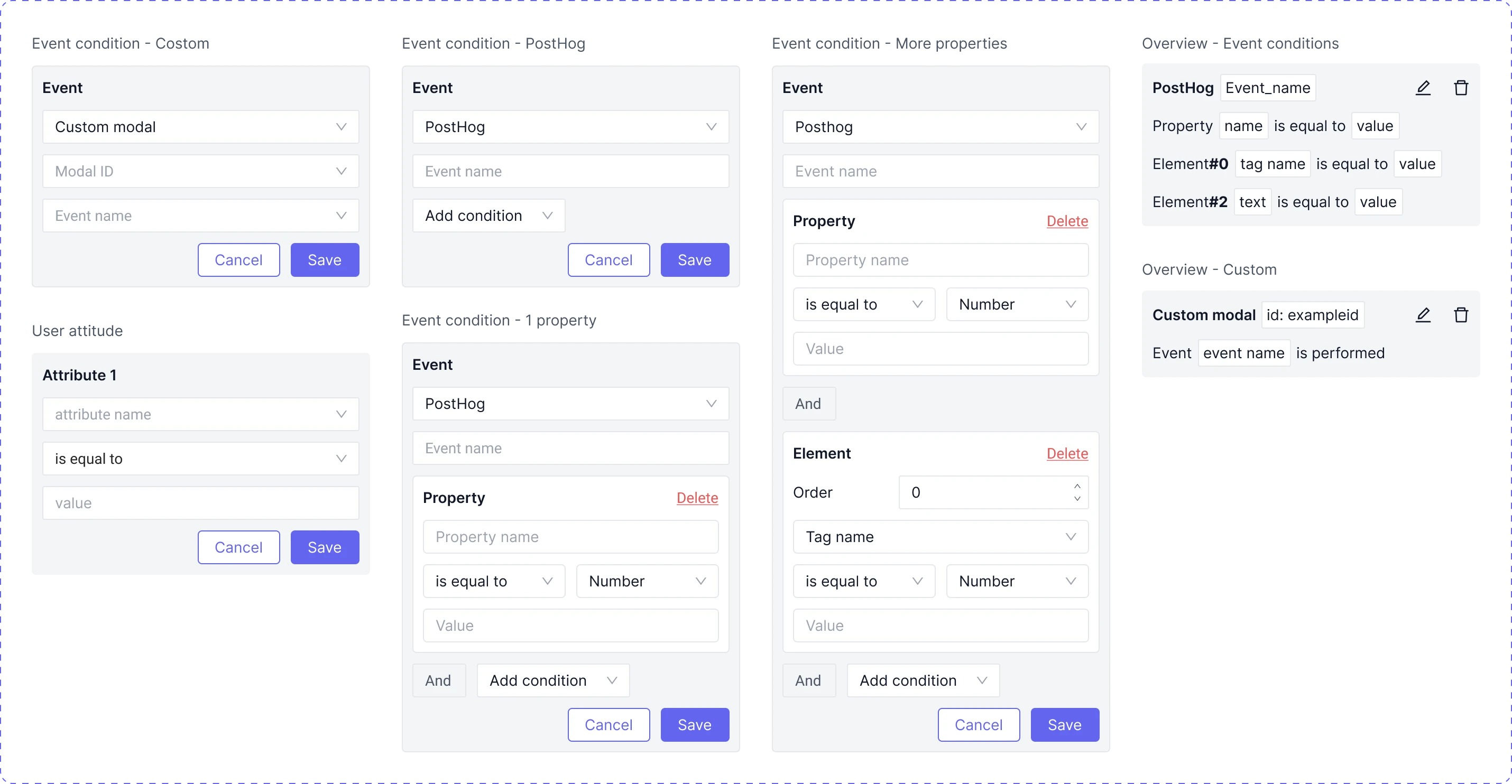 Simplified configuration form — layout