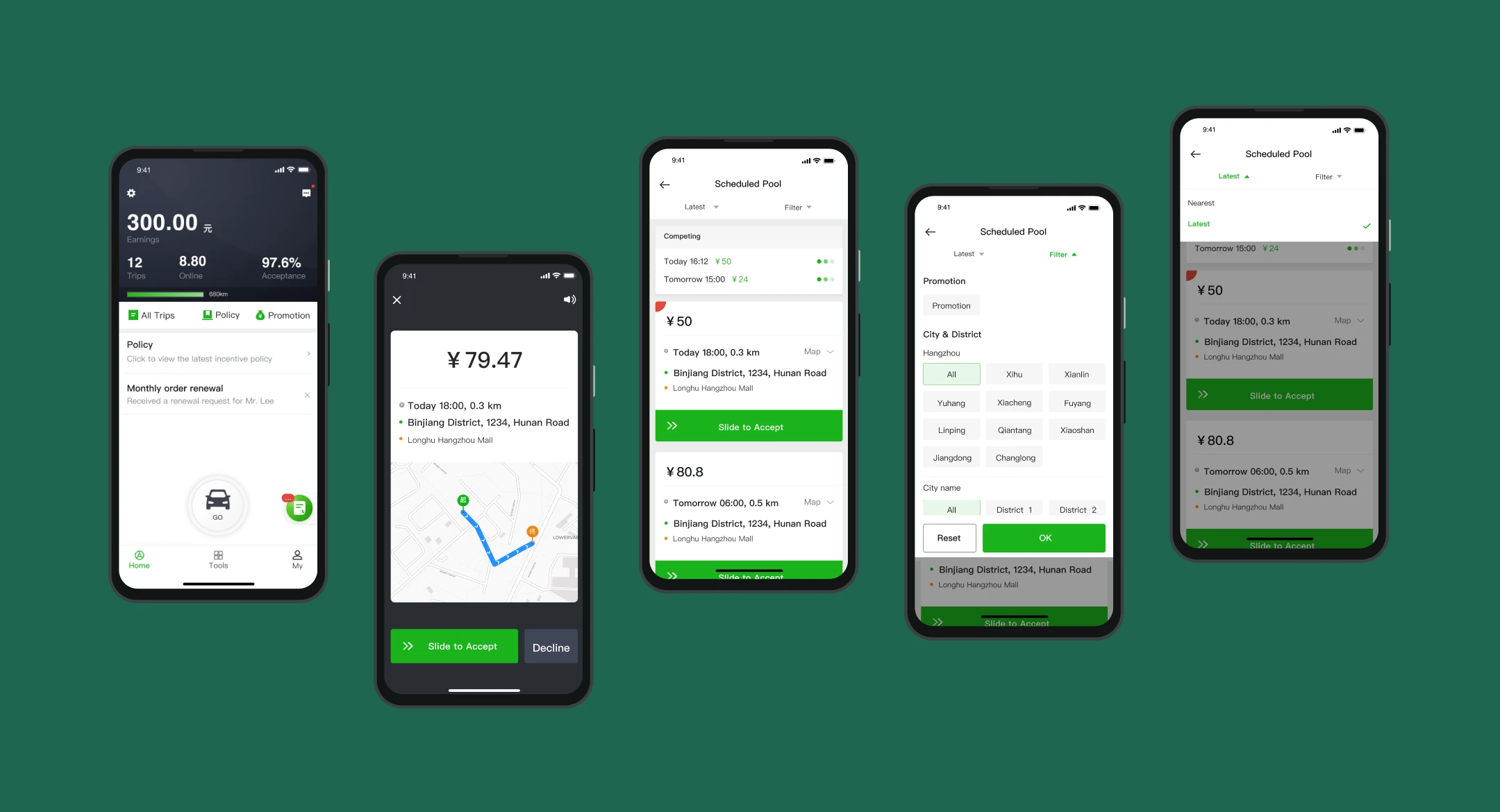 Caocao driver scheduled trips pool overview